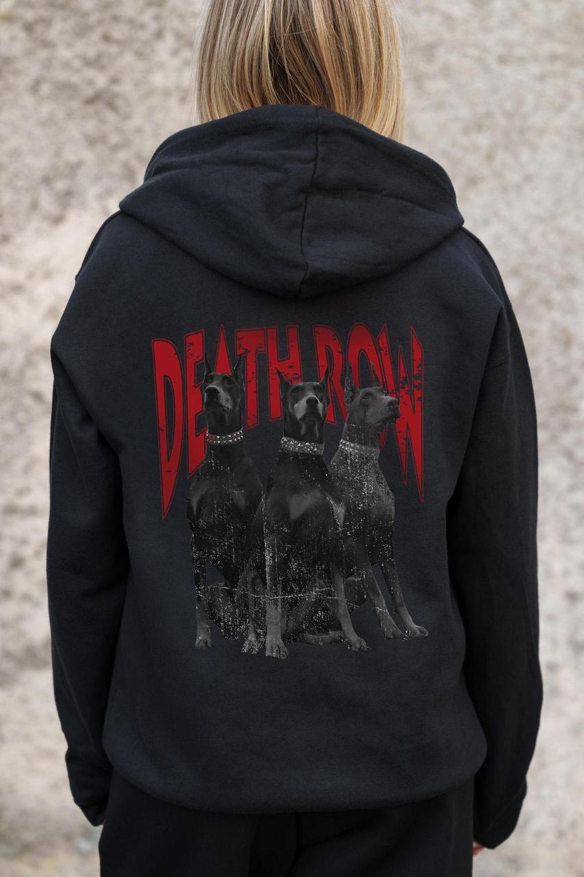 Жіноче Утеплене Зіп Худі На Флісі Зіпер З Принтом Deathrow Without Kane Black