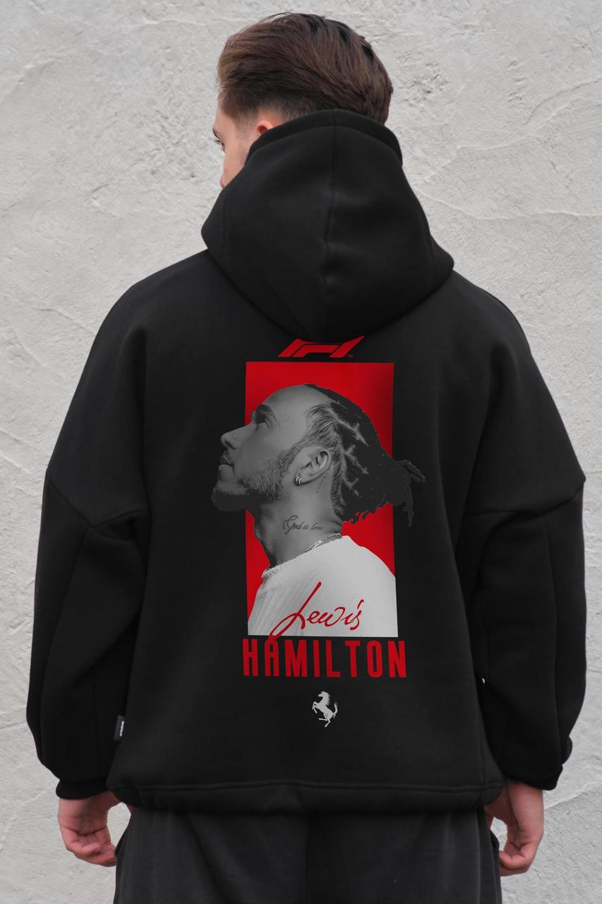 Чоловіче Оверсай Худі Толстовка На Флісі З Капюшоном Та Принтом Without Hamilton Black