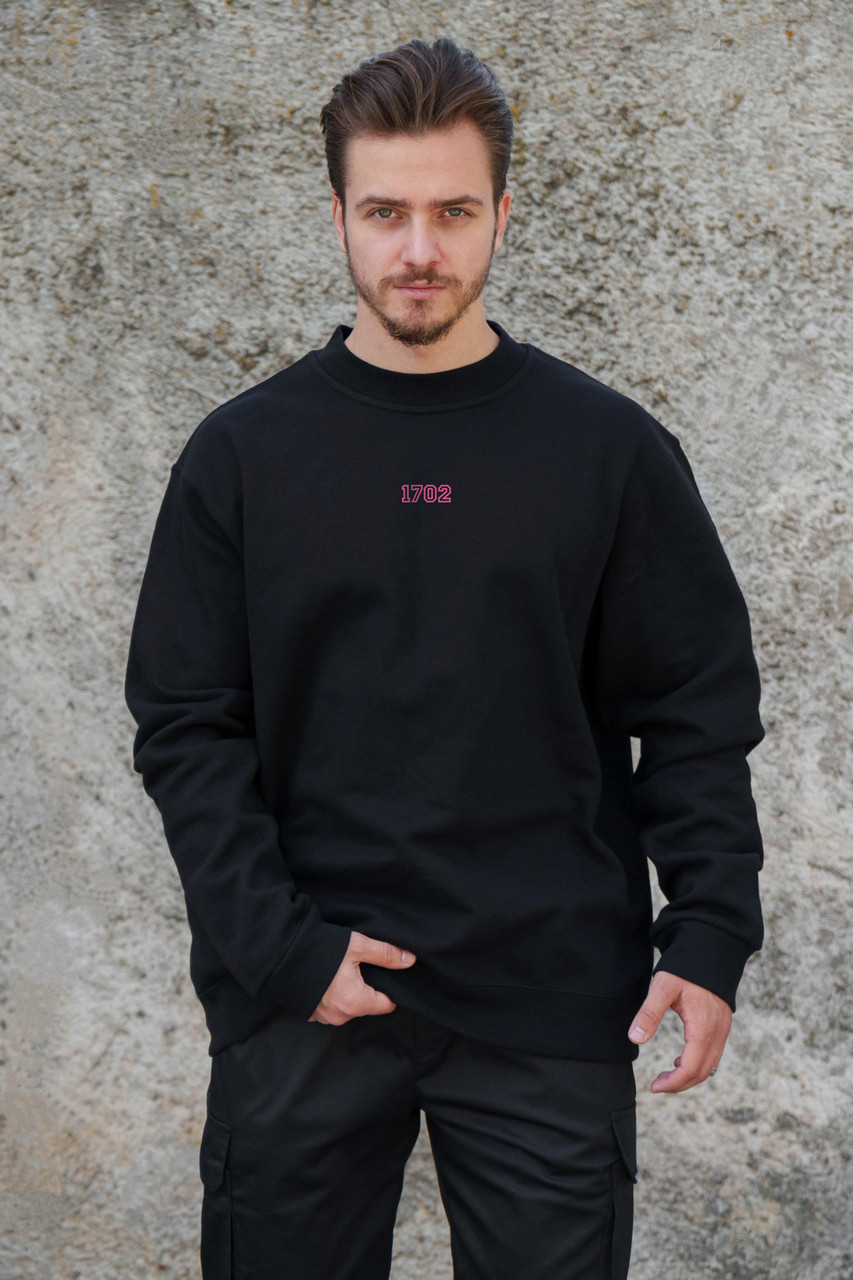 Чоловічий Утеплений Оверсайз Світшот На Флісі З Принтом Without 1702 Pink