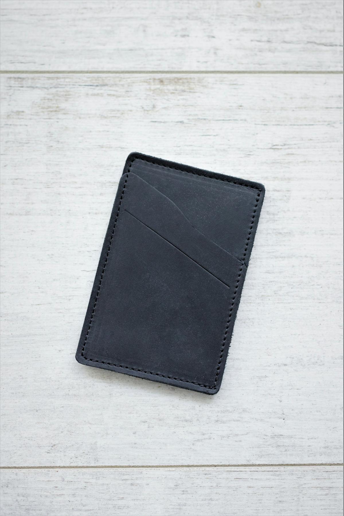 Шкіряний Картхолдер Without Vertical Black