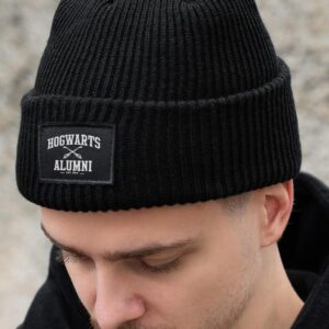 Чоловіча Тепла Подовжена Трикотажна Шапка Біні Докер З Принтом Alumni Without Dominic Black