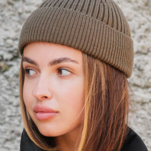 Утеплена Трикотажна Шапка Біні Докер На Флісі Without Gvido Khaki Woman