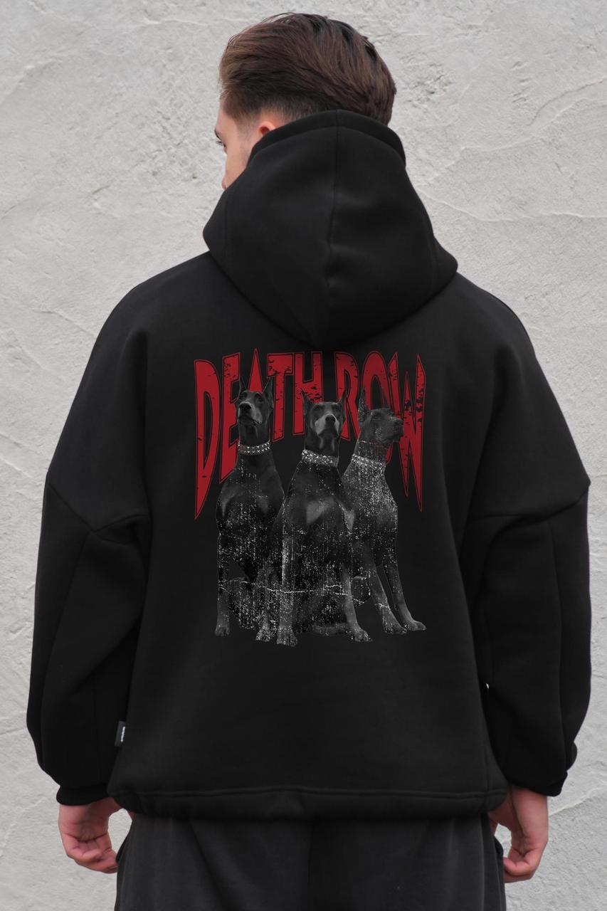 Чоловіче Оверсай Худі Толстовка На Флісі З Капюшоном Та Принтом Without Deathrow Black