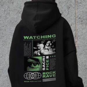 Жіноче Оверсай Худі Толстовка На Флісі З Капюшоном Та Принтом Without Watching Black