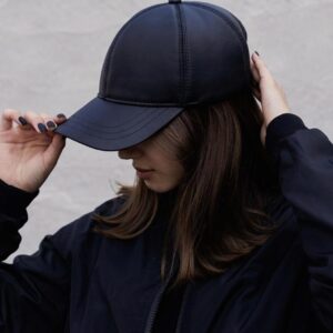 Шкіряна Утеплена Бейсболка Without Snake Black Woman