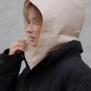 Тепла Шапка Капюшон Капор На Флісі В Маленьку Клітинку Without Sara Beige Woman