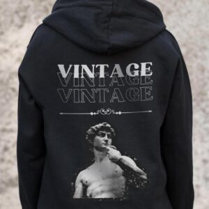 Жіноче Утеплене Зіп Худі На Флісі Зіпер З Принтом Vintage Without Kane Black