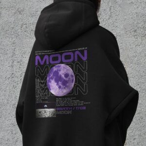 Жіноче Оверсай Худі Толстовка На Флісі З Капюшоном Та Принтом Without Moon Black