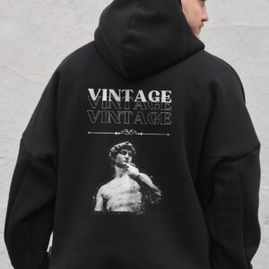 Чоловіче Оверсай Худі Толстовка На Флісі З Капюшоном Та Принтом Without Vintage Black