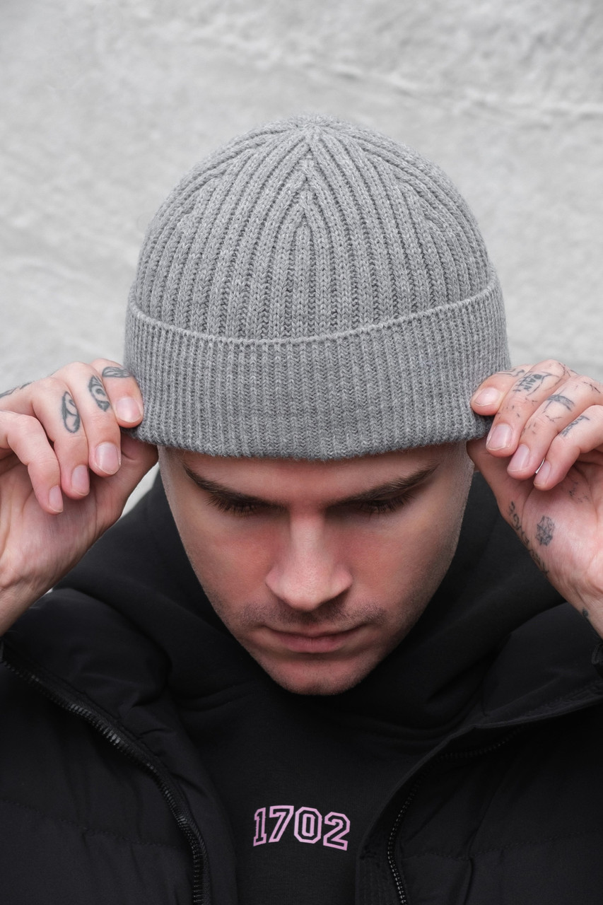 Утеплена Трикотажна Шапка Біні Докер На Флісі Without Gvido Gray Man