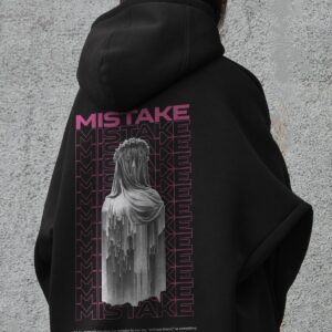 Жіноче Оверсай Худі Толстовка На Флісі З Капюшоном Та Принтом Without Mistake Black