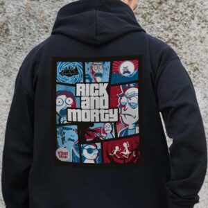 Чоловіче Утеплене Зіп Худі На Флісі Зіпер З Принтом Rick and Morty Without Kane Black