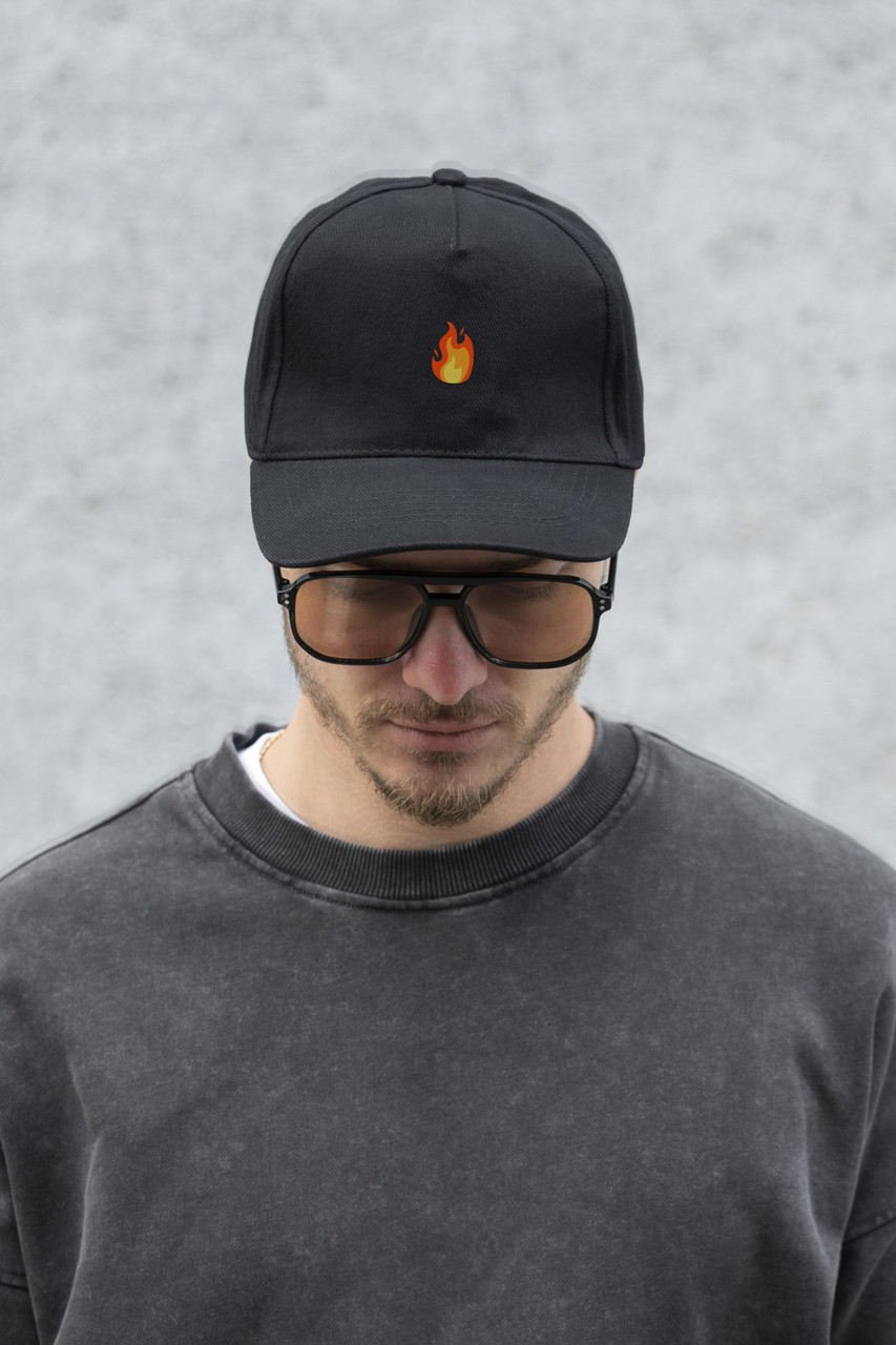 Чоловіча Кепка Бейсболка Тракер Without З Принтом Fire Black