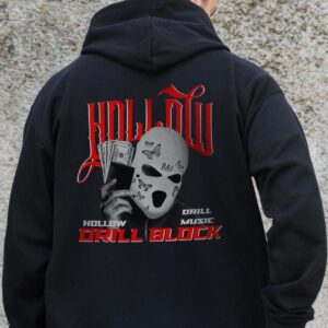 Чоловіче Утеплене Зіп Худі На Флісі Зіпер З Принтом Hollow Without Kane Black