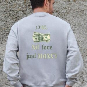 Чоловічий Утеплений Оверсайз Світшот На Флісі З Принтом Without Dollar Gray