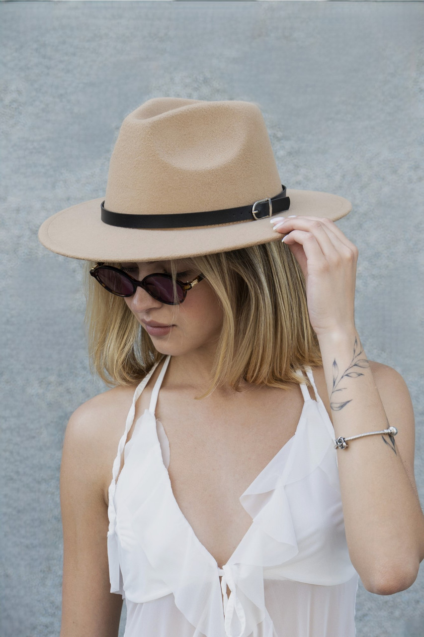 Жіночий Капелюх Fedora З Ремінцем Beige