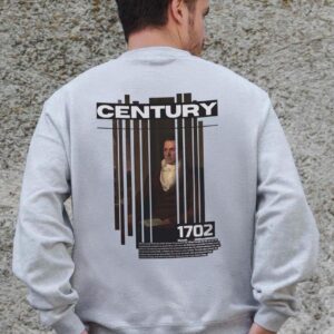 Чоловічий Утеплений Оверсайз Світшот На Флісі З Принтом Without Century Gray