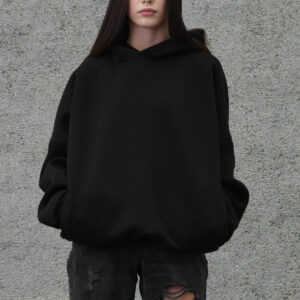Жіноче Оверсай Худі Толстовка На Флісі З Капюшоном Without Art Black