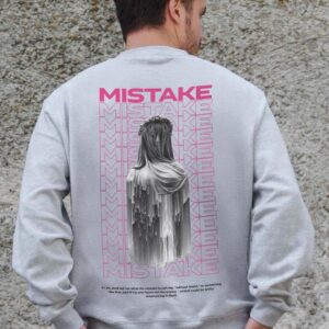 Чоловічий Утеплений Оверсайз Світшот На Флісі З Принтом Without Mistake Gray