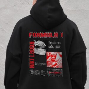 Чоловіче Оверсай Худі Толстовка На Флісі З Капюшоном Та Принтом Without Lauda Black