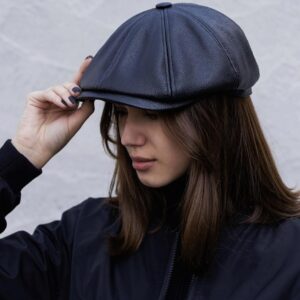 Шкіряна Кепка Восьмиклинка Without Driver Black Woman