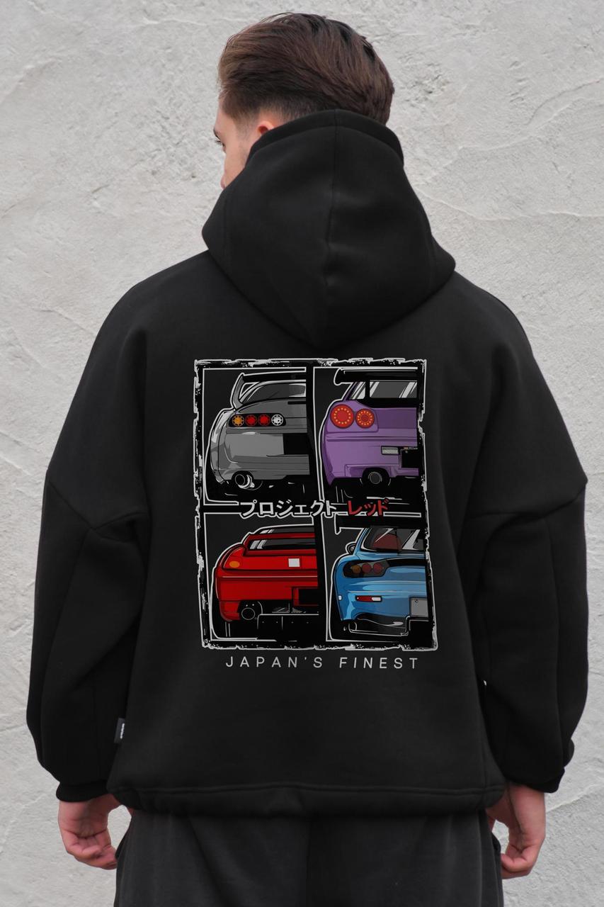 Чоловіче Оверсай Худі Толстовка На Флісі З Капюшоном Та Принтом Without Cars Black