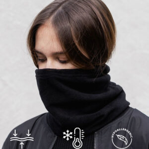 Флісовий чорний теплий зимовий баф на резинці Without