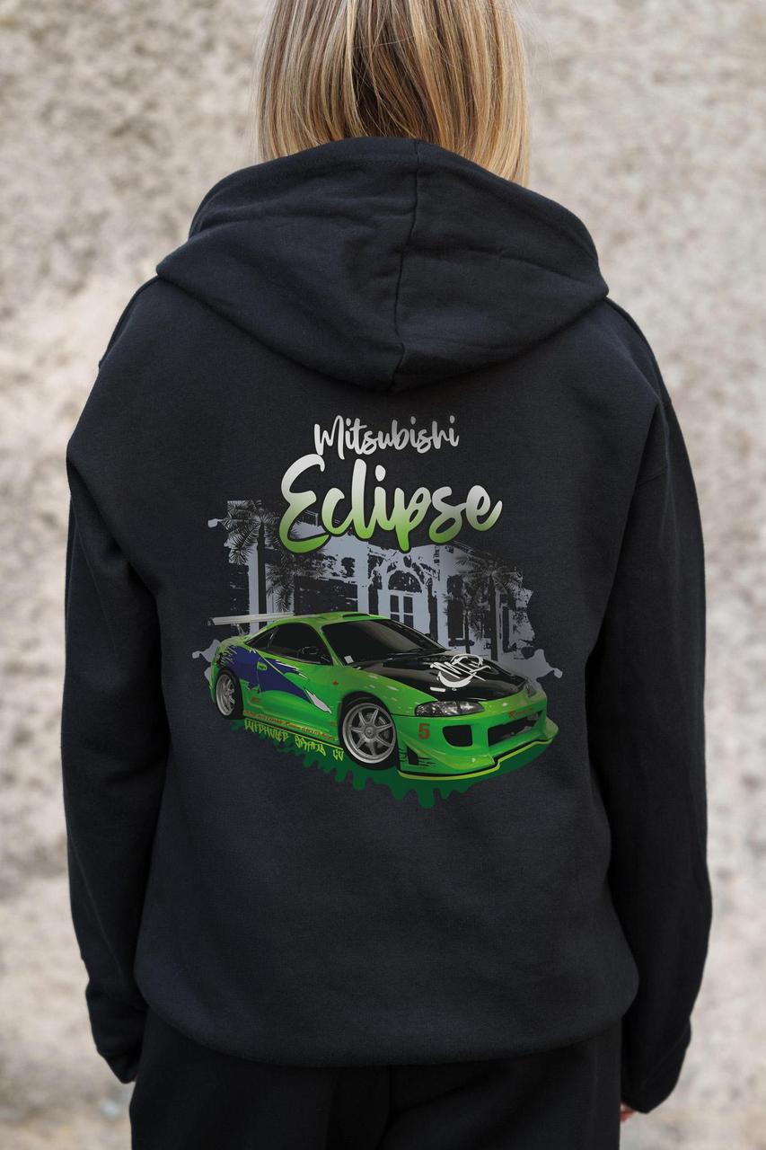 Жіноче Утеплене Зіп Худі На Флісі Зіпер З Принтом Eclips Without Kane Black