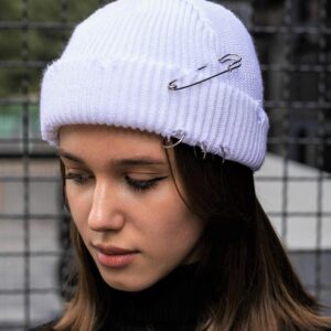 Рвана Шапка Біні Without Destroyed Біла Woman