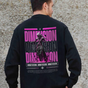 Чоловічий Утеплений Оверсайз Світшот На Флісі З Принтом Without Dimension Black