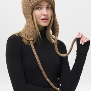 Жіноча В'язана Шапка Вушанка Without Weasley Brown