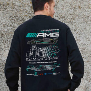 Чоловічий Утеплений Оверсайз Світшот На Флісі З Принтом Without AMG Black