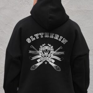 Чоловіче Оверсайз Худі Толстовка На Флісі З Капюшоном Та Принтом Without Slyrherin Black