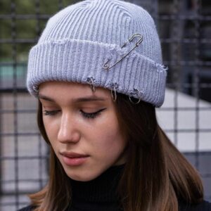 Рвана Шапка Біні Without Destroyed Світло Сіра Woman