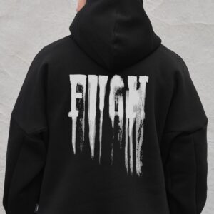 Чоловіче Оверсай Худі Толстовка На Флісі З Капюшоном Та Принтом Without Fight Black