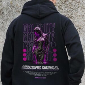 Чоловіче Утеплене Зіп Худі На Флісі Зіпер З Принтом Calomity Without Kane Black