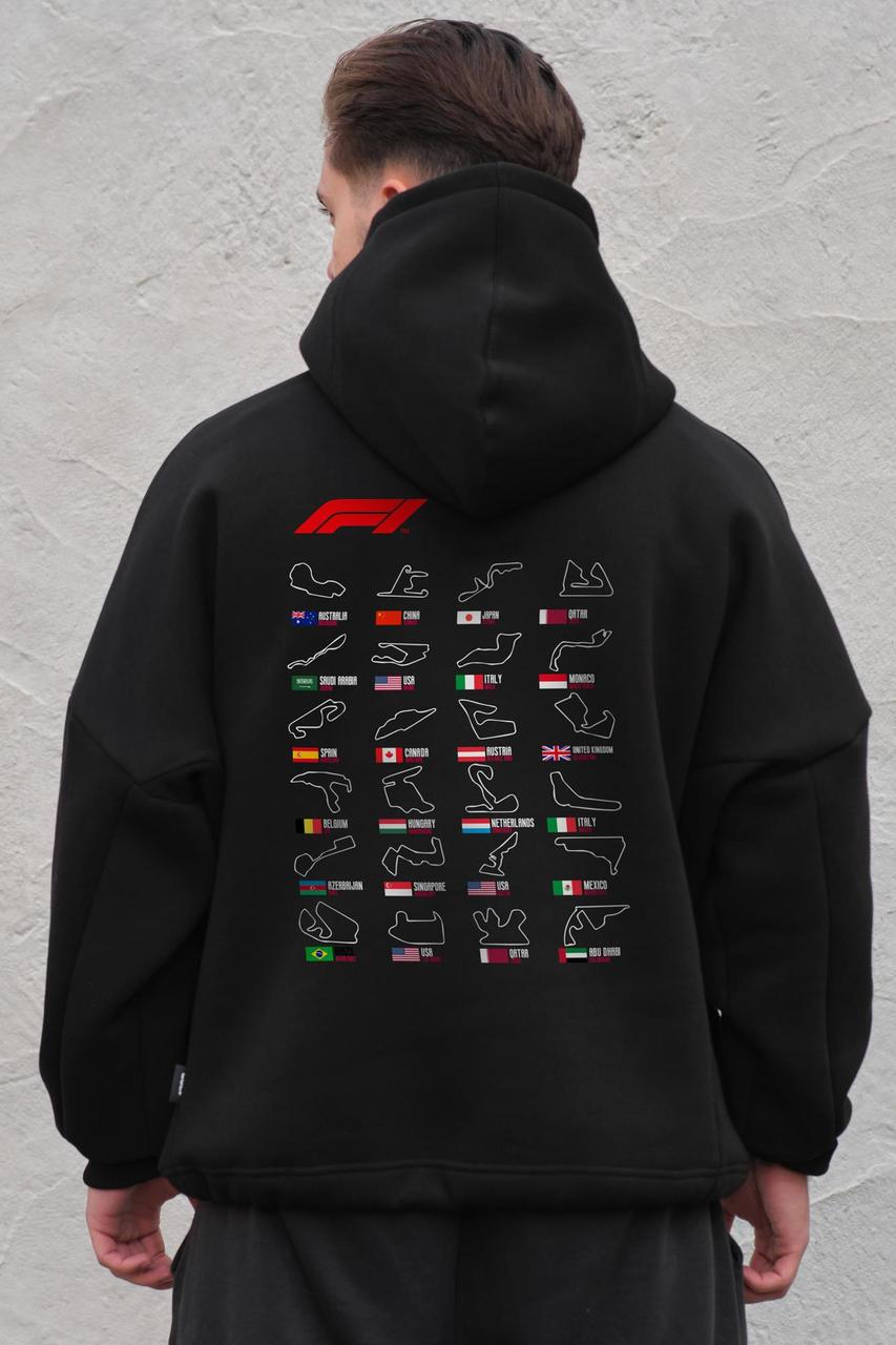 Чоловіче Оверсай Худі Толстовка На Флісі З Капюшоном Та Принтом Without Track Black