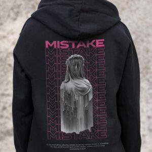 Жіноче Утеплене Зіп Худі На Флісі Зіпер З Принтом Mistake Without Kane Black