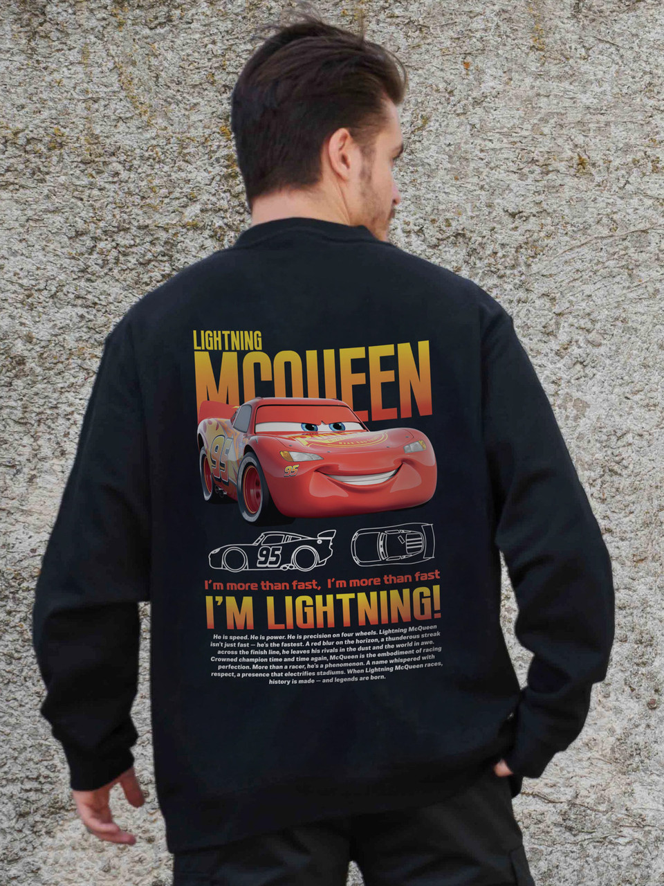 Чоловічий Утеплений Оверсайз Світшот На Флісі З Принтом Without Mcqueen Black