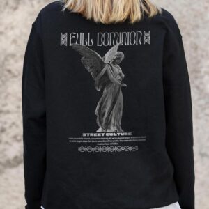 Жіночий Утеплений Оверсайз Світшот На Флісі З Принтом Without Dominion Black