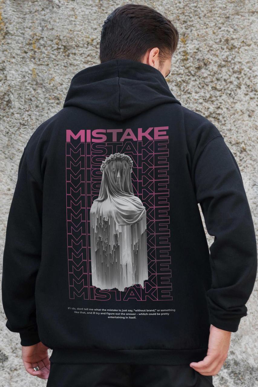 Чоловіче Утеплене Зіп Худі На Флісі Зіпер З Принтом Mistake Without Kane Black