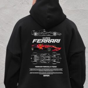 Чоловіче Оверсай Худі Толстовка На Флісі З Капюшоном Та Принтом Without Ferrari Black