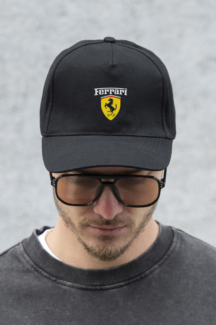 Чоловіча Кепка Бейсболка Тракер Without З Принтом Ferrari Black