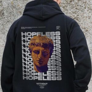 Чоловіче Утеплене Зіп Худі На Флісі Зіпер З Принтом Hopeless Without Kane Black