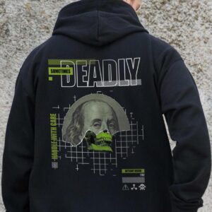 Чоловіче Утеплене Зіп Худі На Флісі Зіпер З Принтом Deadly Without Kane Black