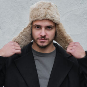 Чоловіча Хутряна Шапка Вушанка Without Alaska Beige