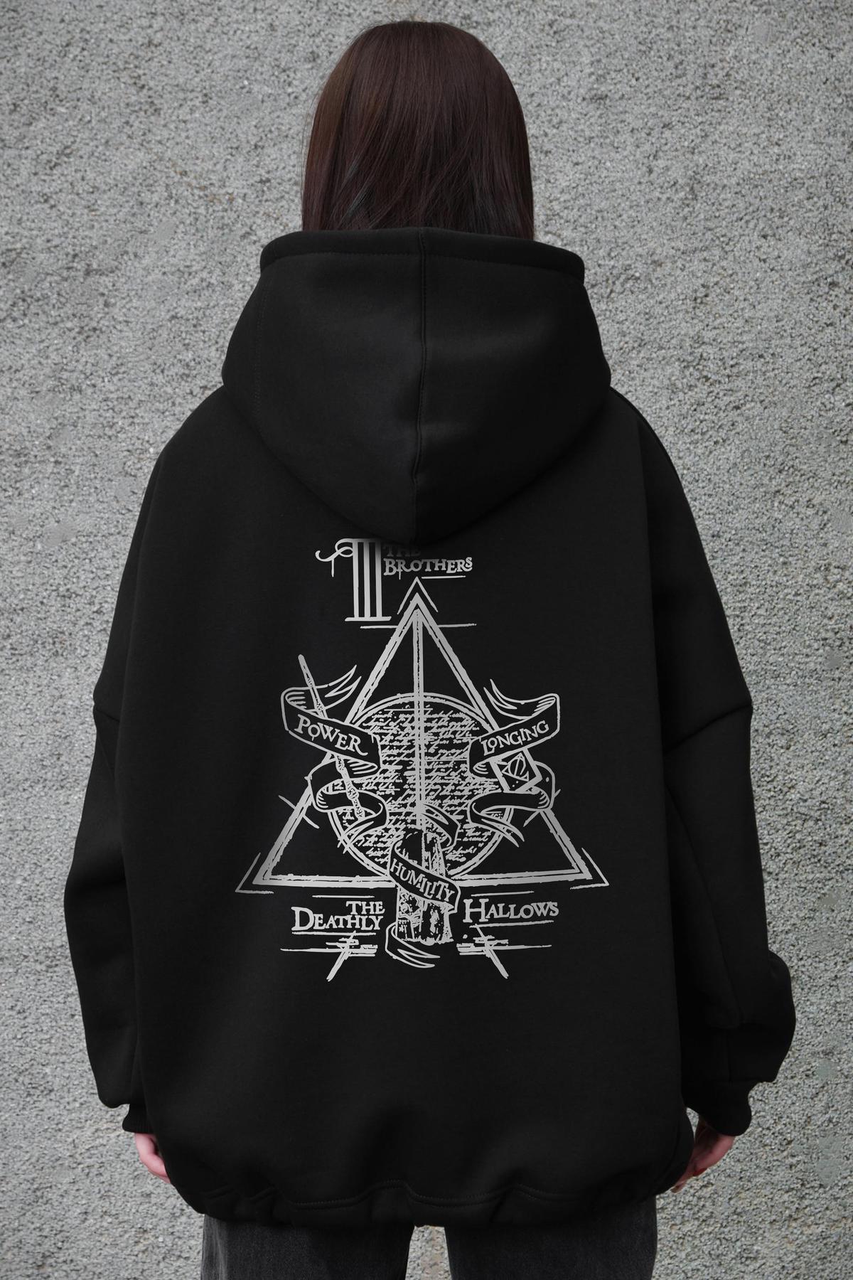 Жіноче Оверсайз Худі Толстовка На Флісі З Капюшоном Та Принтом Without Brothers Black