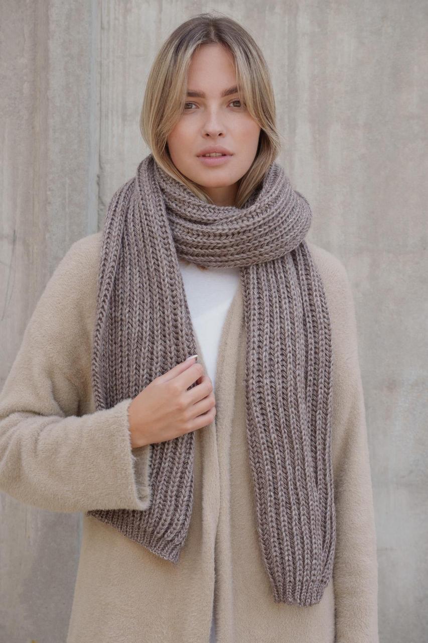 Женский Теплый Вязаный Шарф Without Carry Brown