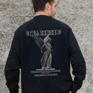 Чоловічий Утеплений Оверсайз Світшот На Флісі З Принтом Without Dominion Black