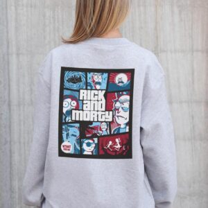 Жіночий Утеплений Оверсайз Світшот На Флісі З Принтом Without Rick and Morty Gray